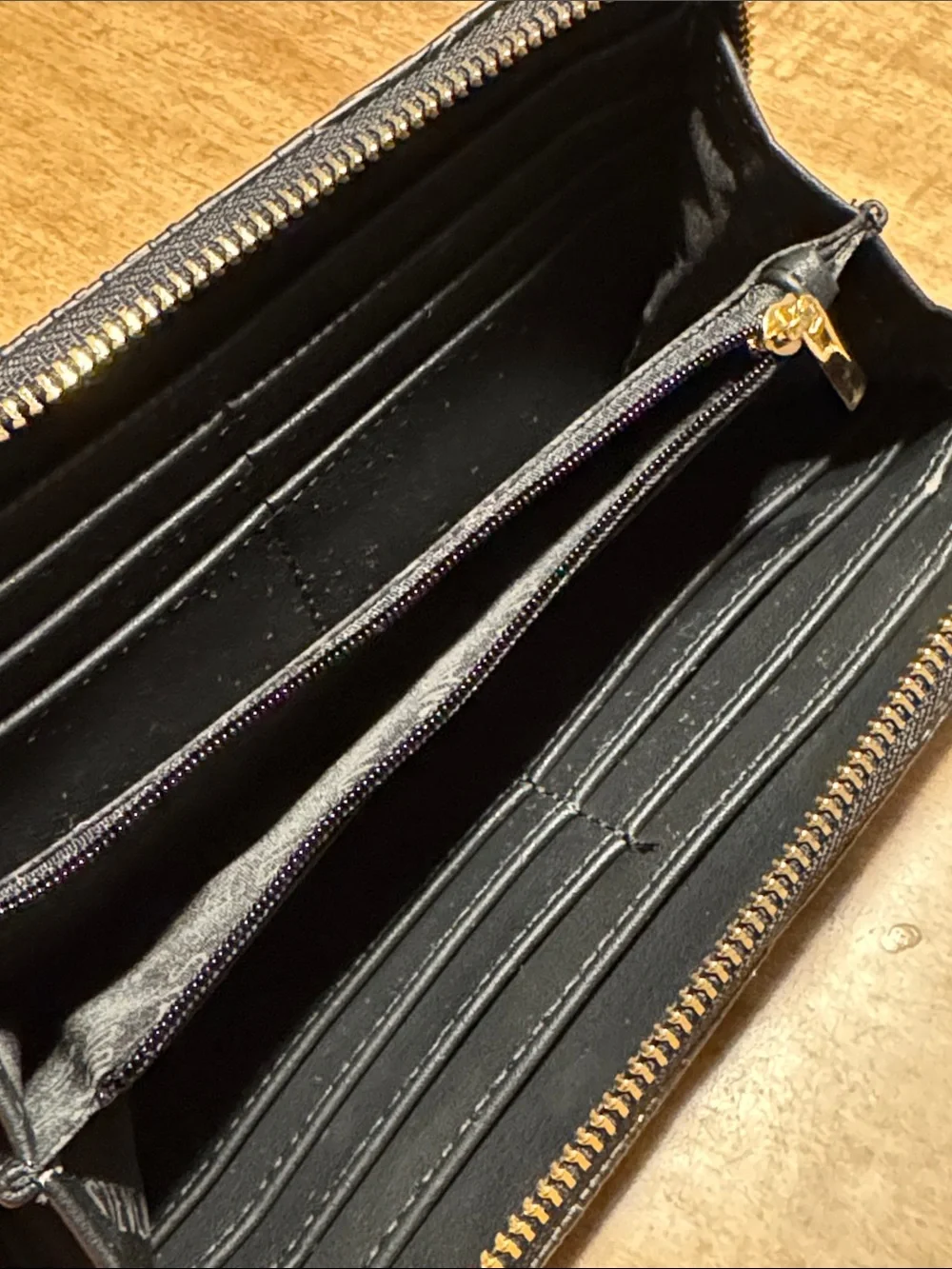 Steve Madden Black Wallet with Pink Floral Print and Gold Hardware